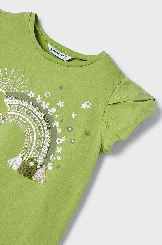 Dziewczynka Mayoral t-shirt dziecięcy 3091.6E.Mini.PPYH zielony