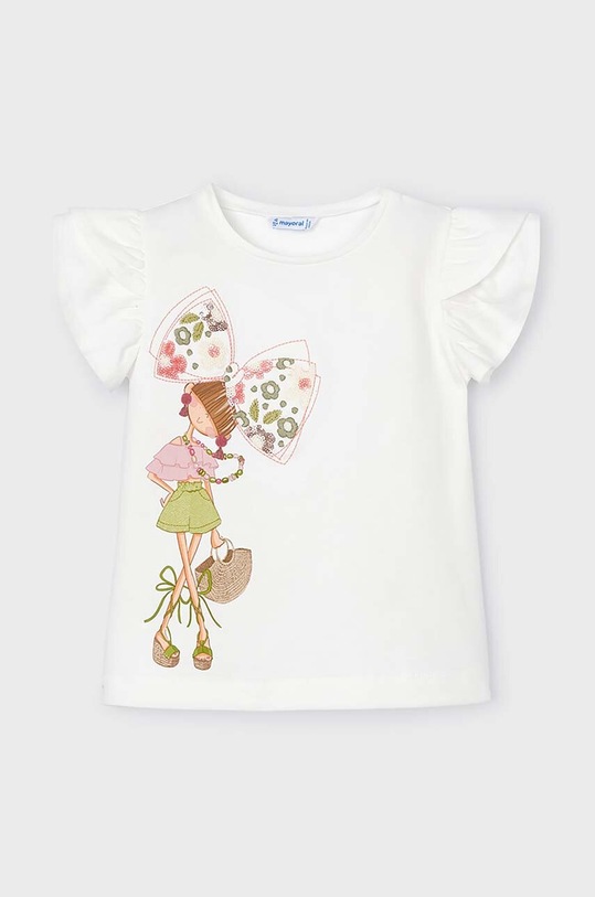 Mayoral t-shirt dziecięcy z elastanem różowy 3091.6E.Mini.PPYH