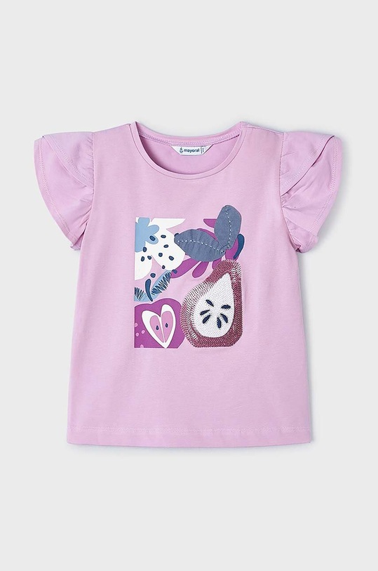 Mayoral t-shirt dziecięcy 3091.6E.Mini.PPYH fioletowy SS24