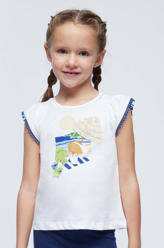 Mayoral tricou de bumbac pentru copii print albastru 3096.6G.Mini.PPYH