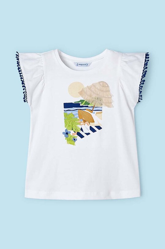 Mayoral tricou de bumbac pentru copii 3096.6G.Mini.PPYH albastru SS24