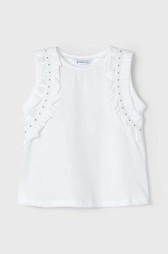 Mayoral top di cotone bambino cotone bianco 3097.6H.Mini.PPYH