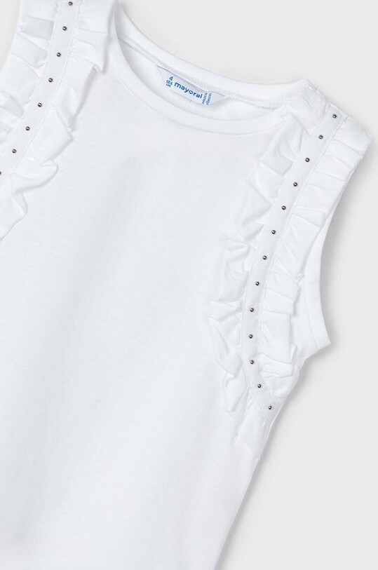 Fete Mayoral top din bumbac pentru copii 3097.6H.Mini.PPYH alb