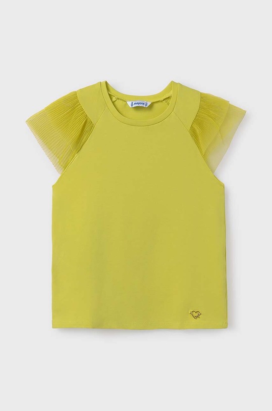 Mayoral t-shirt bawełniany dziecięcy z elastanem żółty 6001.8A.Junior.PPYH
