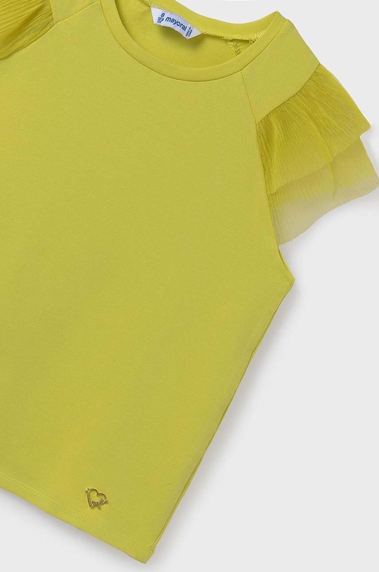 Dziewczynka Mayoral t-shirt bawełniany dziecięcy 6001.8A.Junior.PPYH żółty