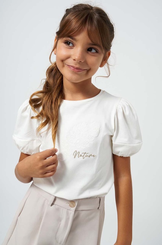 Mayoral t-shirt dziecięcy 6002.8B.Junior.PPYH beżowy