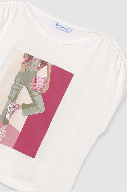 Κοριτσίστικα Παιδικό βαμβακερό μπλουζάκι Mayoral 6011.8D.Junior.PPYH μπεζ