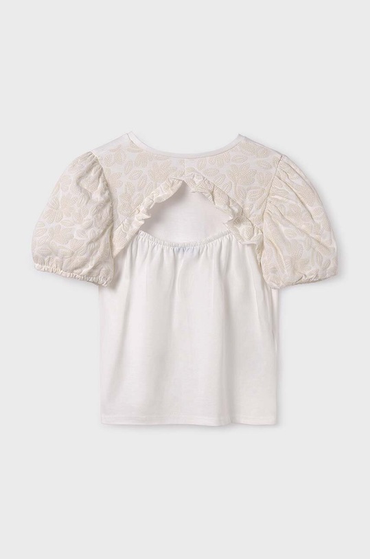 Dziewczynka Mayoral t-shirt bawełniany dziecięcy 6014.8F.Junior.PPYH beżowy