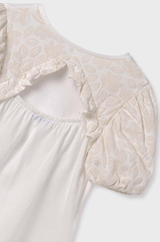 Mayoral t-shirt bawełniany dziecięcy beżowy 6014.8F.Junior.PPYH