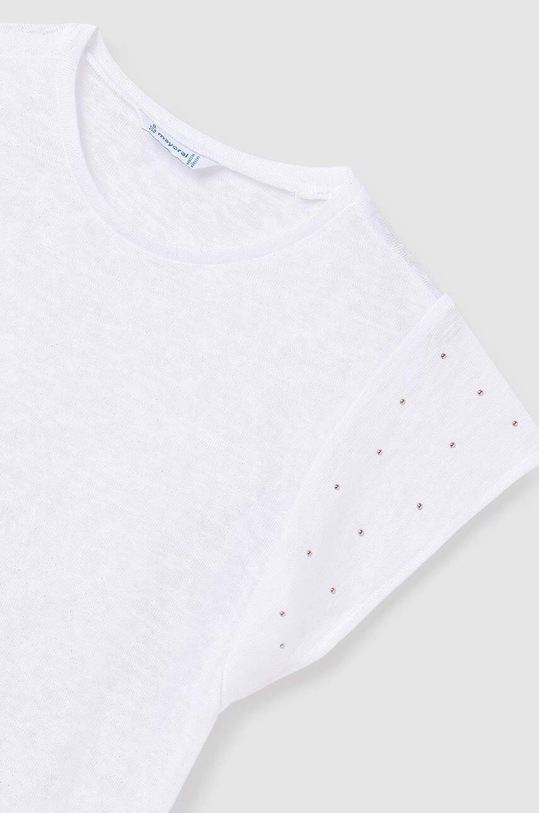 Dziewczynka Mayoral t-shirt dziecięcy 6019.8E.Junior.PPYH biały