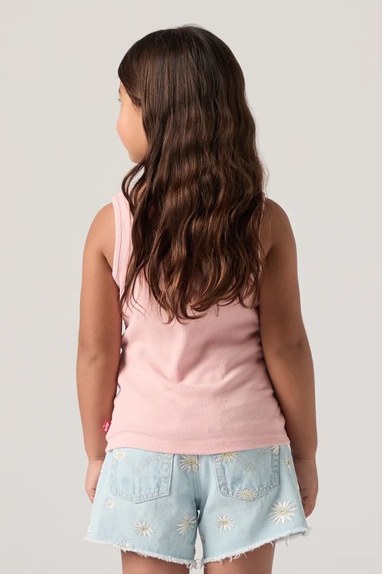 Levi's top dziecięcy LVG MEET AND GREET RIBBED TANK 3EK116 różowy