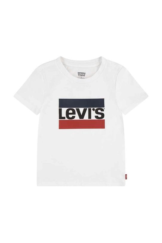 Dječja pamučna majica kratkih rukava Levi's print bijela 3EK827