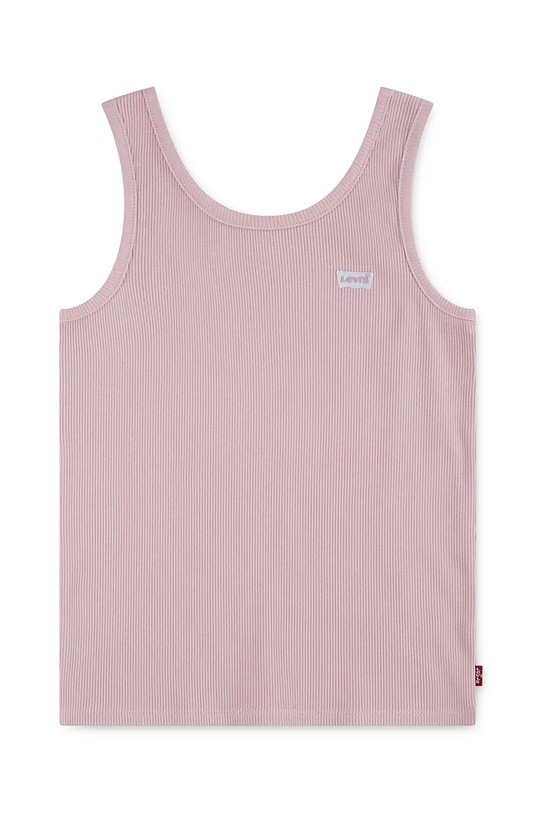 Levi's top dziecięcy LVG MEET AND GREET RIBBED TANK 4EK116 różowy SS26
