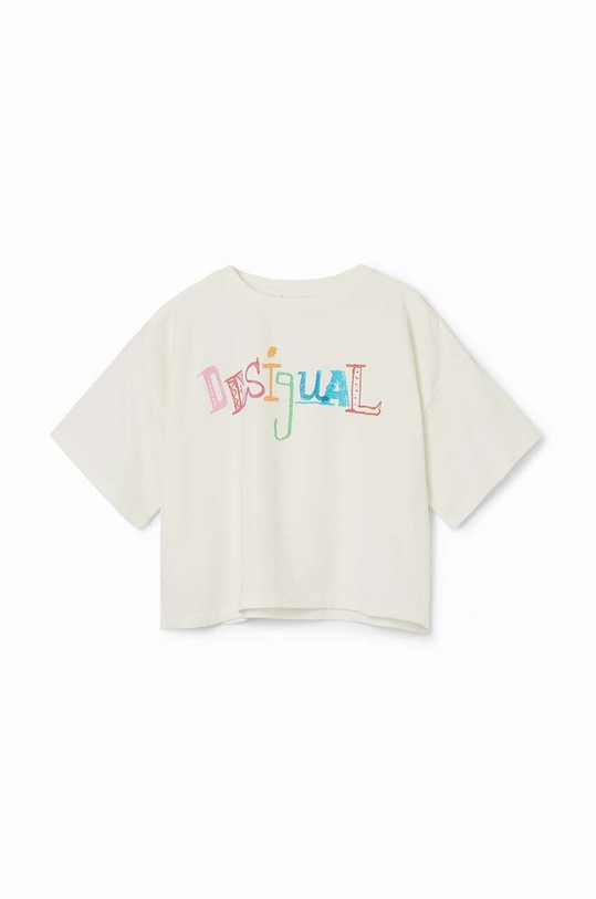 Desigual t-shirt bawełniany dziecięcy 24SGTK19 biały SS24