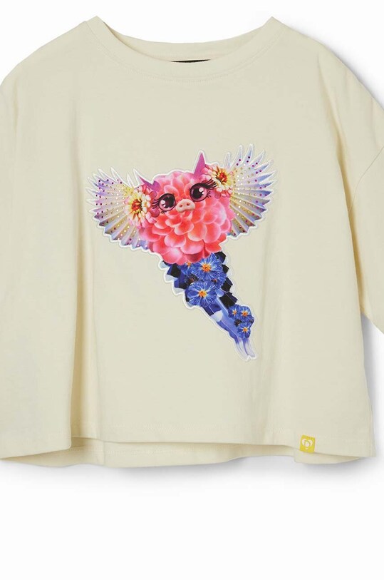 Девочка Детская хлопковая футболка Desigual 24SGTK05 белый