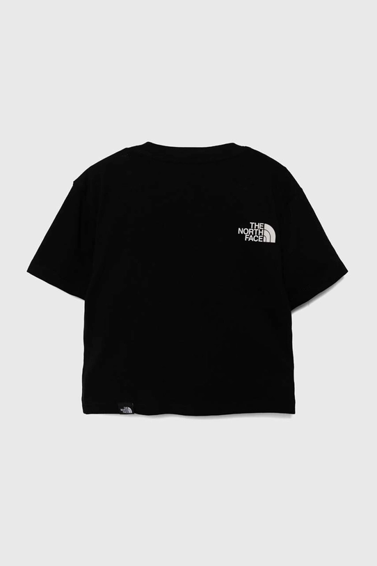 The North Face t-shirt dziecięcy CROP EASY TEE NF0A87T7 czarny SS24