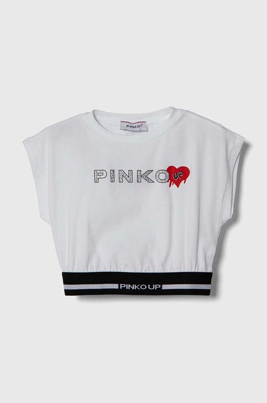 Pinko Up t-shirt dziecięcy aplikacja biały S4PIBGTH155