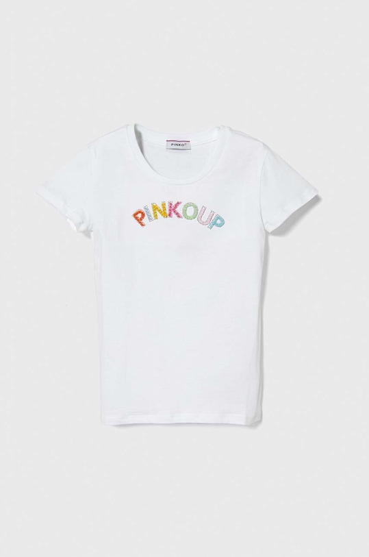 Pinko Up tricou de bumbac pentru copii imprimeu alb S4PIJGTH170