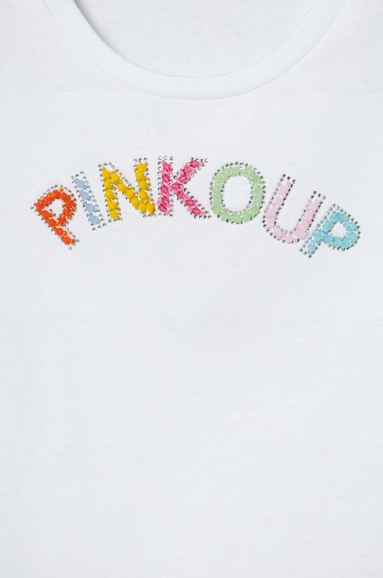 Fete Pinko Up tricou de bumbac pentru copii S4PIJGTH170 alb