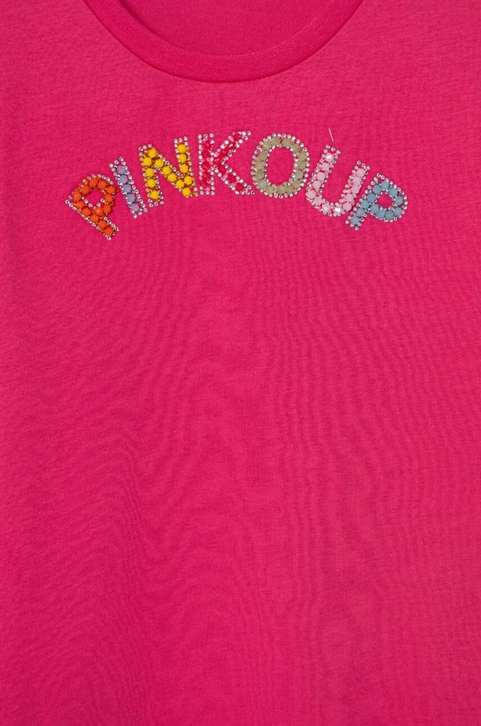 Дівчинка Дитяча бавовняна футболка Pinko Up S4PIJGTH170 рожевий