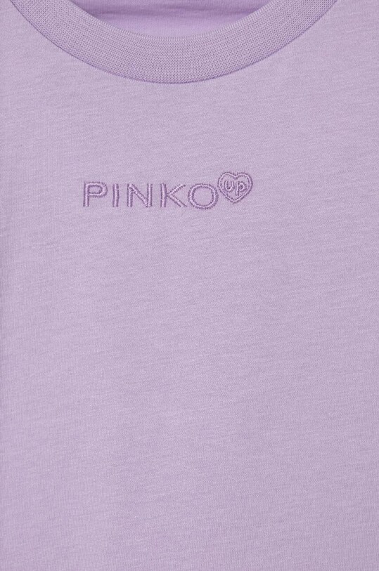 Dziewczynka Pinko Up t-shirt bawełniany S4PIJGTH227 fioletowy
