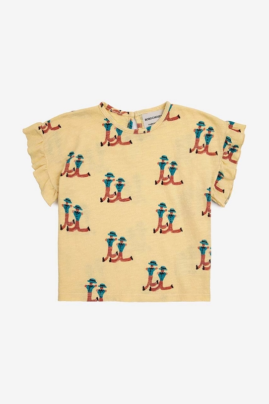 Bobo Choses t-shirt bawełniany dziecięcy wzorzyste żółty 124AB012