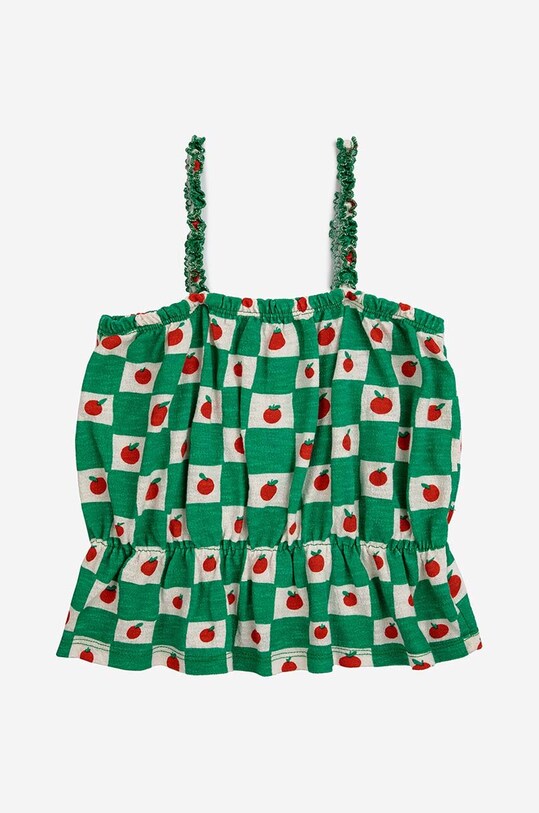 Bobo Choses top din bumbac pentru copii 124AC029 verde SS24