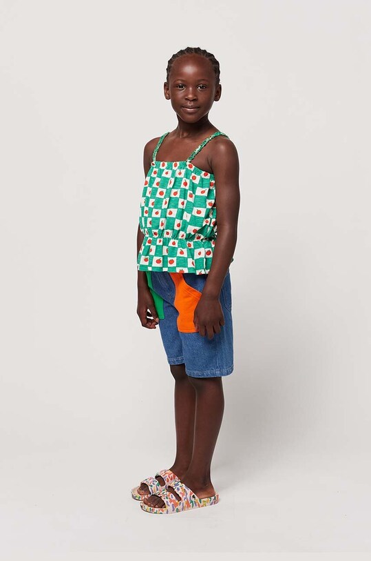 Bobo Choses top din bumbac pentru copii 124AC029 verde