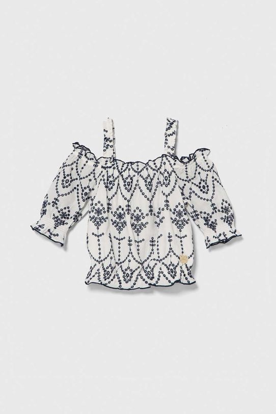 Detská bavlnená blúzka Guess J4GH00.WG5M0.PPYH biela SS24