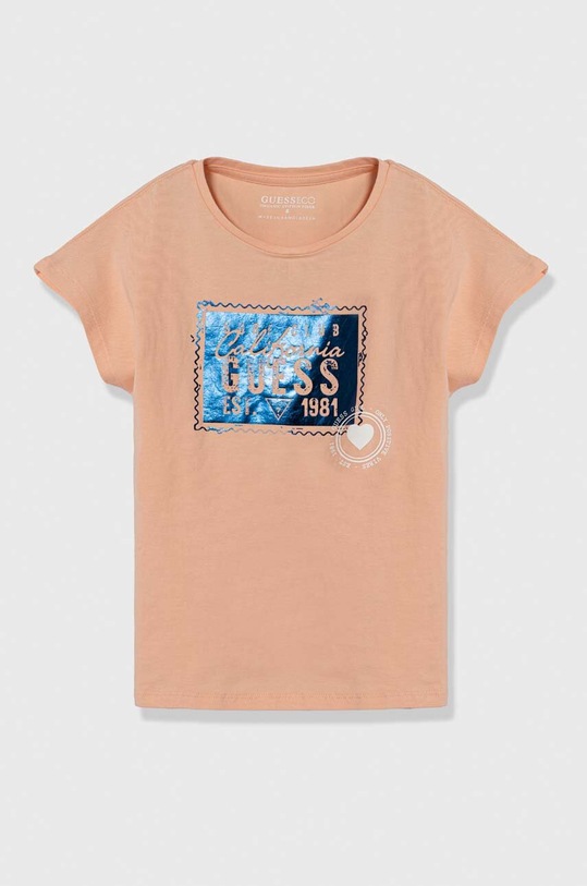 Guess t-shirt dziecięcy z elastanem pomarańczowy J4GI00.K6YW4.PPYH