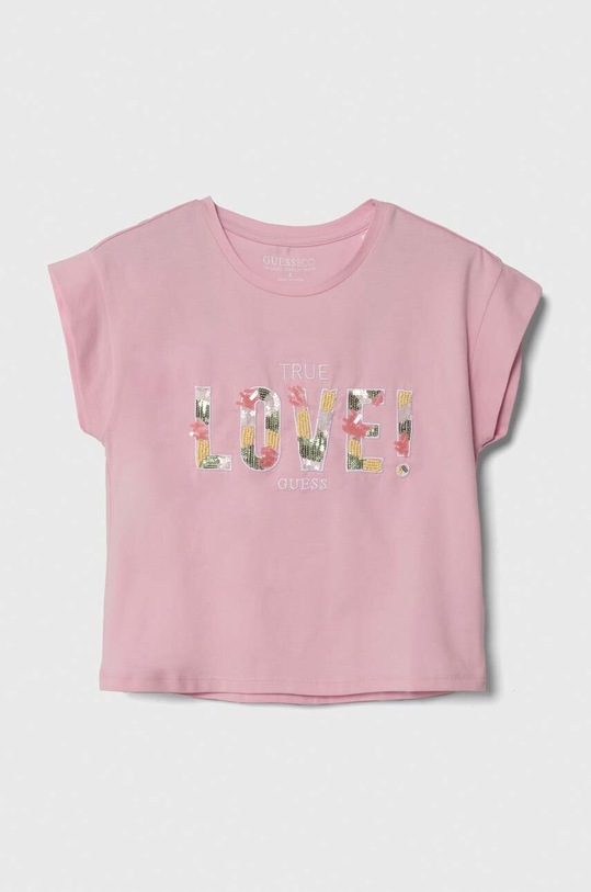 Dětské tričko Guess s elastanem růžová J4GI16.K6YW4.PPYH