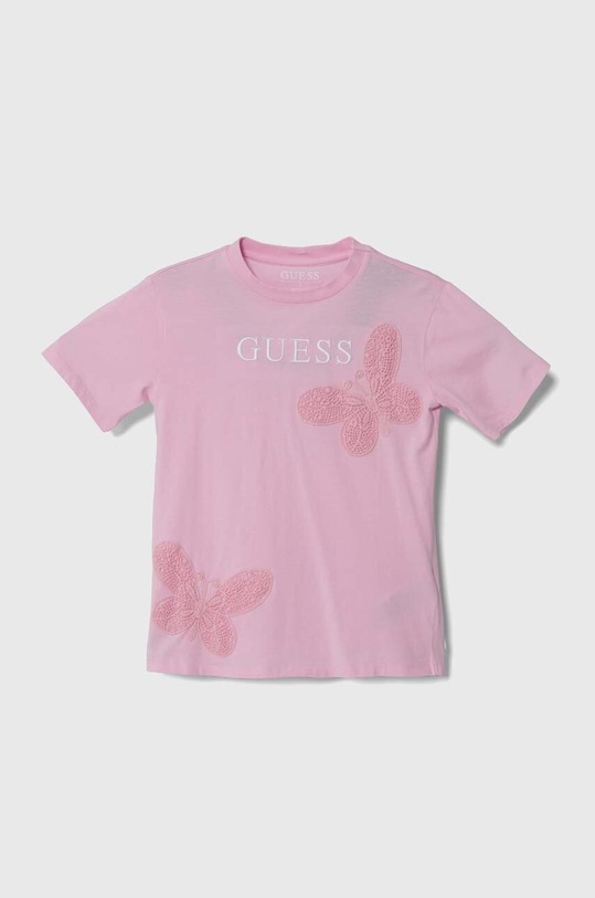 Dětské bavlněné tričko Guess kulatý růžová J4GI20.K8HM4.PPYH