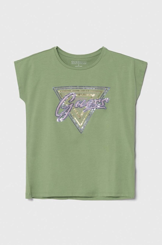 Guess t-shirt dziecięcy aplikacja zielony J4GI21.K6YW4.PPYH