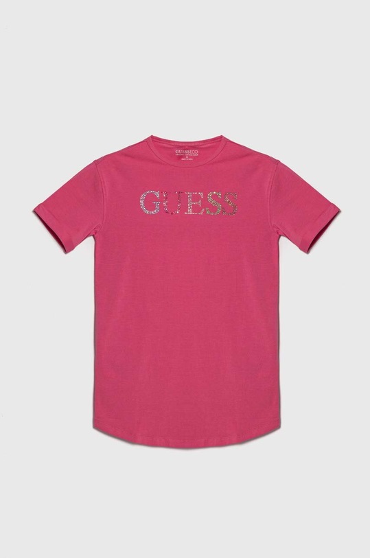 Guess t-shirt dziecięcy aplikacja różowy J4GI38.J1314.PPYH