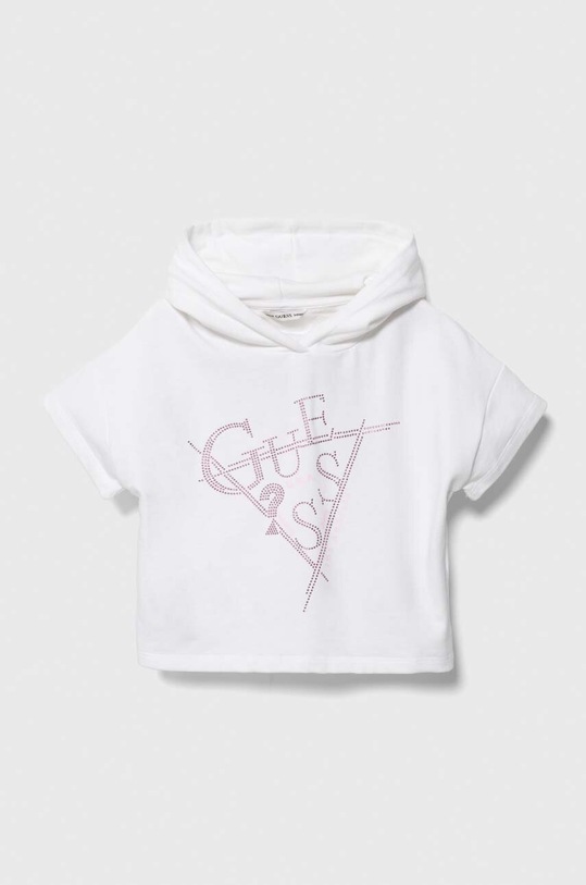 Guess bluza bawełniana dziecięca z kapturem biały J4GQ03.KA6R3.PPYH
