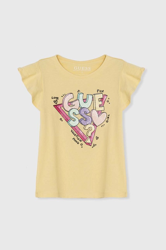 Guess t-shirt dziecięcy z elastanem żółty K4GI05.K6YW4.PPYH