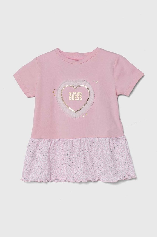 Guess t-shirt dziecięcy wzorzyste różowy K4GI15.K6YW3.PPYH