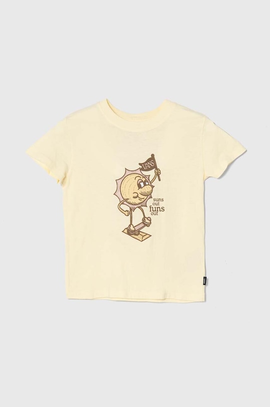 Vans tricou de bumbac pentru copii SKATE SUN CREW print galben VN000GAWCR1