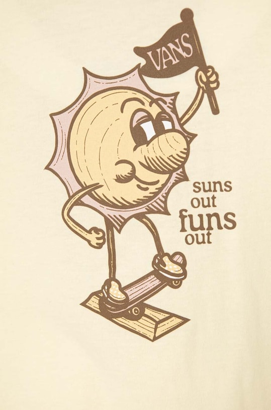 Dziewczynka Vans t-shirt bawełniany dziecięcy SKATE SUN CREW VN000GAWCR1 żółty