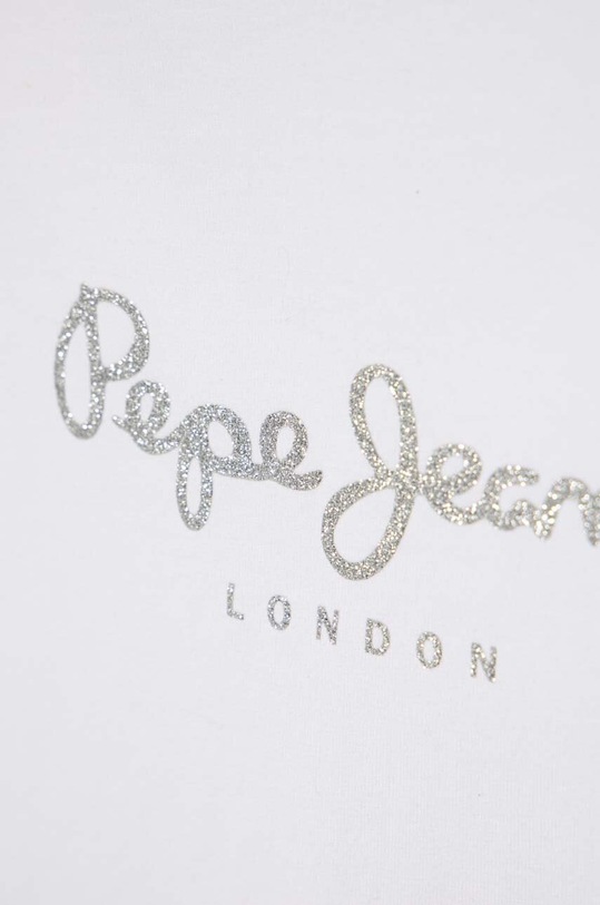 Dziewczynka Pepe Jeans t-shirt dziecięcy HANA GLITTER PG503064 biały
