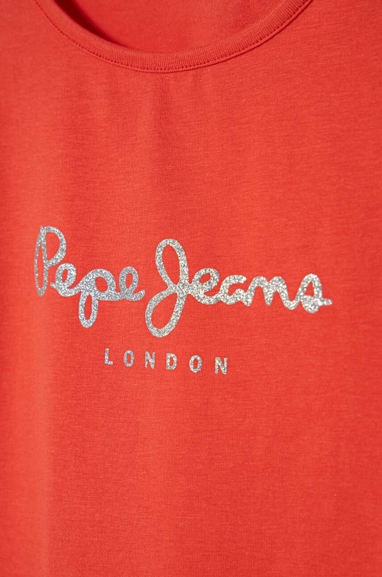 Dievča Detské tričko Pepe Jeans HANA GLITTER PG503064 červená