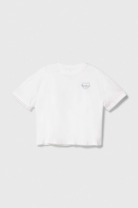 Pepe Jeans t-shirt bawełniany dziecięcy NICKY nadruk biały PG503070