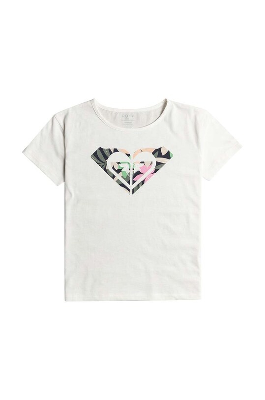 Roxy t-shirt bawełniany dziecięcy DAY AND NIGHT nadruk biały ERGZT04039
