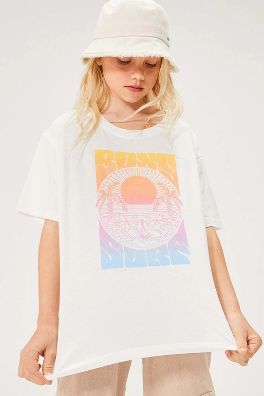 Roxy t-shirt bawełniany GONE TOCALIFORA nadruk biały ERGZT04041