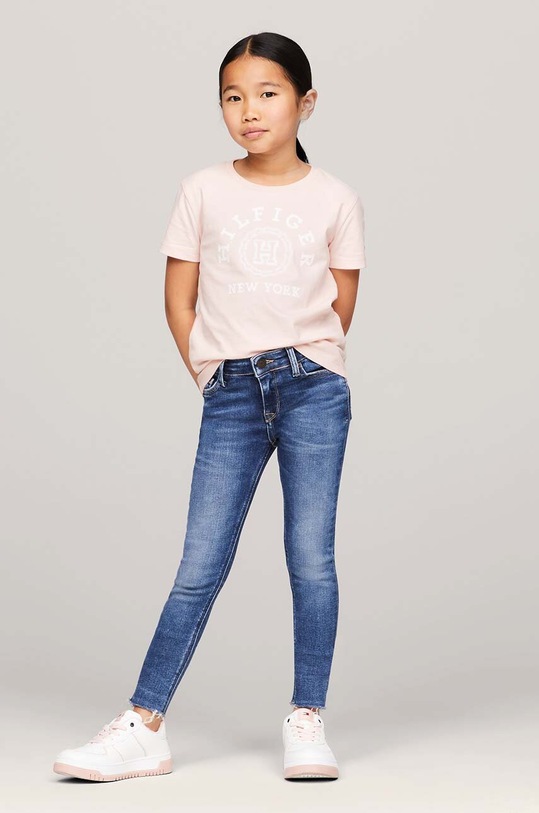 Tommy Hilfiger t-shirt bawełniany dziecięcy różowy KG0KG07855.116.122.PPYH