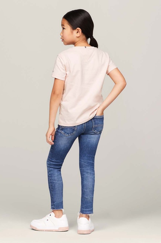 Tommy Hilfiger t-shirt bawełniany dziecięcy KG0KG07855.116.122.PPYH różowy