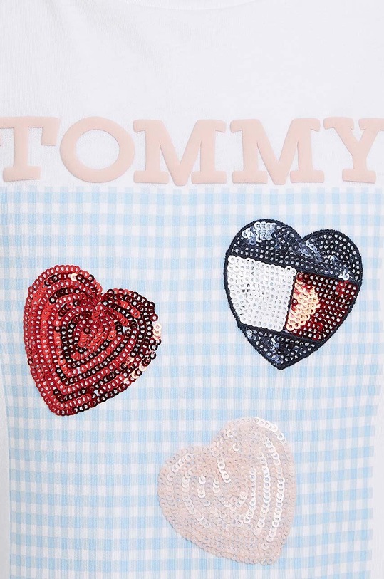 Dziewczynka Tommy Hilfiger t-shirt bawełniany dziecięcy KG0KG07970.74.116.PPYH biały