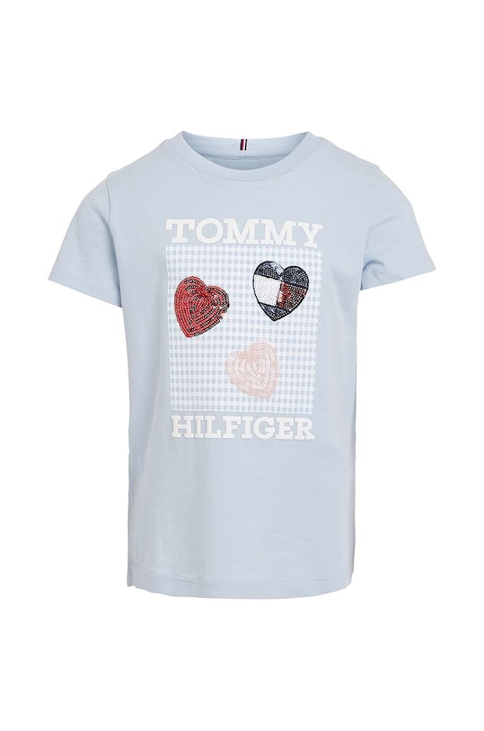 Detské bavlnené tričko Tommy Hilfiger nášivka modrá KG0KG07970.74.116.PPYH