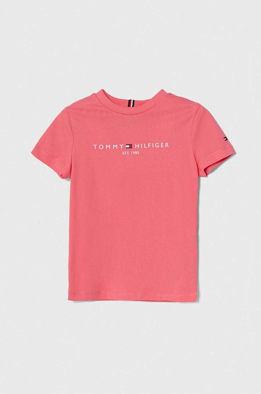 Tommy Hilfiger t-shirt bawełniany dziecięcy nadruk różowy KS0KS00397.G.92.122