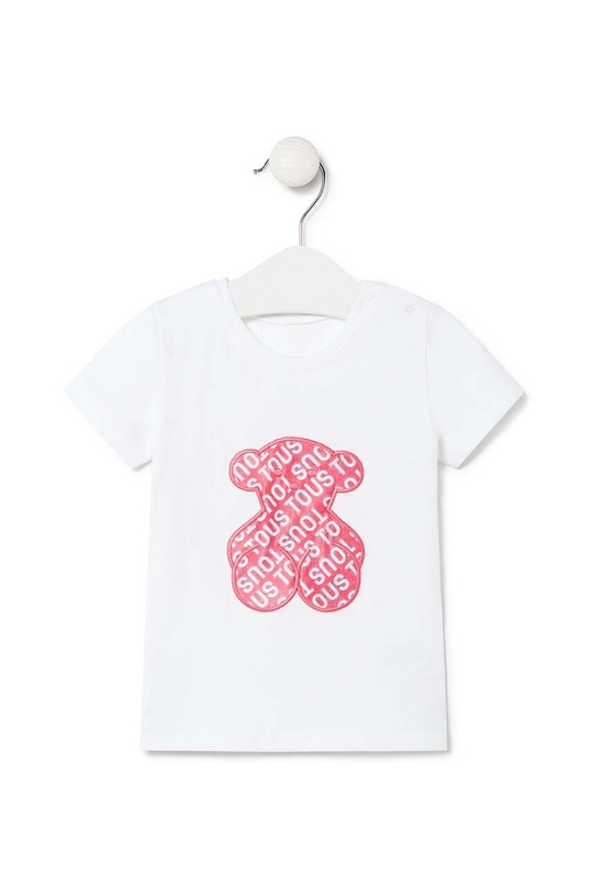 Dětské bavlněné tričko Tous kulatý růžová Logo.2002